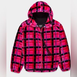 UGG Pink and Black Plaid Jacket
